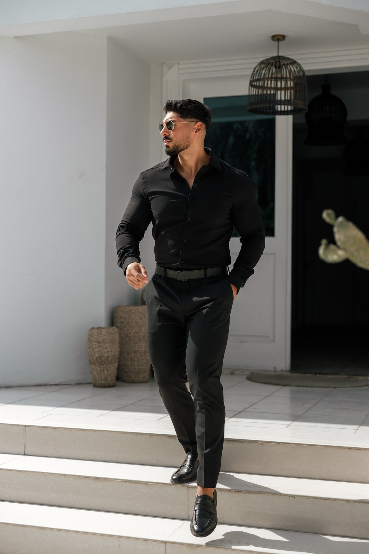 Cuba long sleeves Shirt - Black